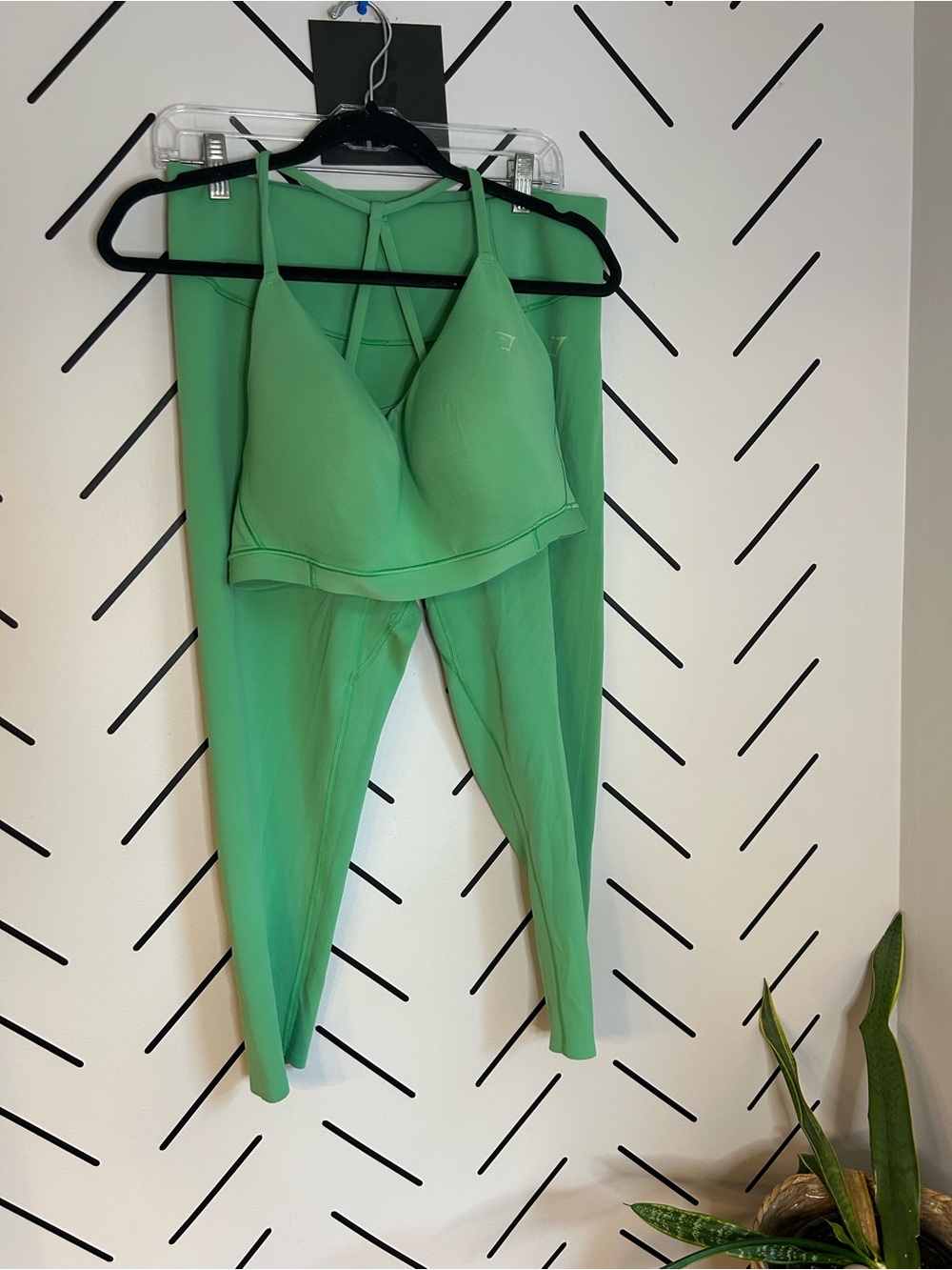 Gymshark SET seamless leggings and sports bra green
